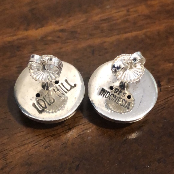 LOIS HILL Oxidized Sterling Silver Granulated Scroll Post Back Earrings - Picture 13 of 17